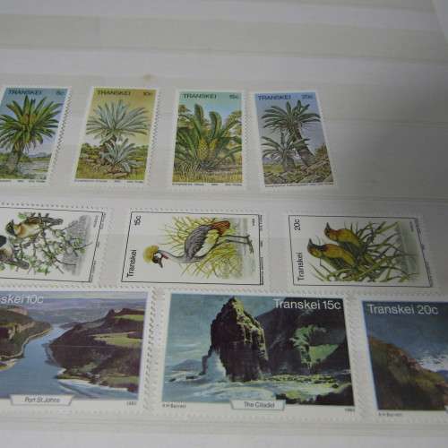 48 Page stamp album with mostly stamps from Bophuthatswana, Ciskei, Transkei, Venda