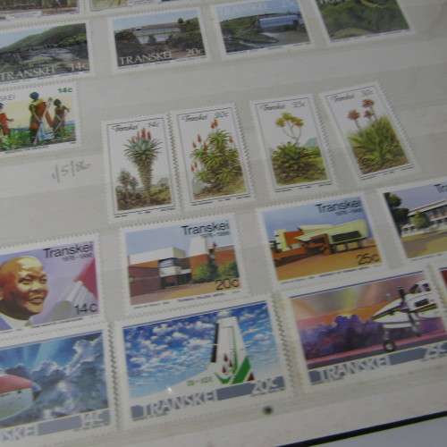 48 Page stamp album with mostly stamps from Bophuthatswana, Ciskei, Transkei, Venda