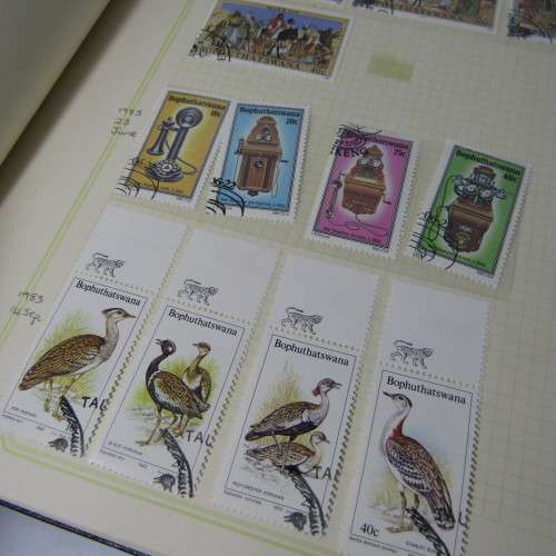 Album with about 700 stamps from Bophuthatswana, Botswana, Ciskei, Transkei, Venda