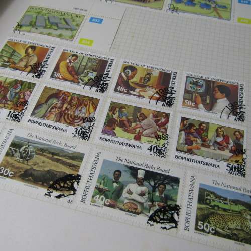 Album with about 700 stamps from Bophuthatswana, Botswana, Ciskei, Transkei, Venda