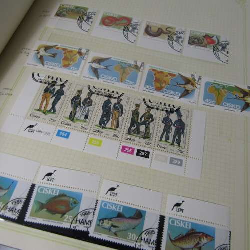 Album with about 700 stamps from Bophuthatswana, Botswana, Ciskei, Transkei, Venda