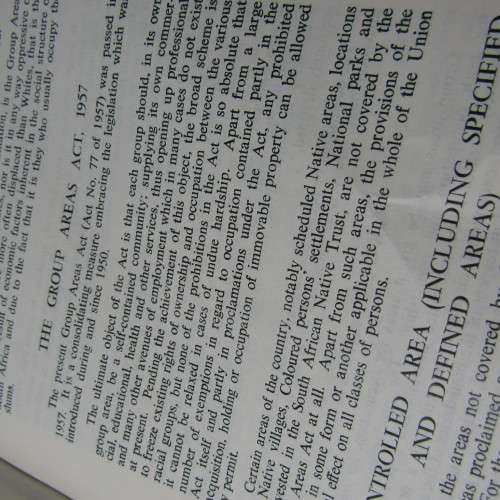 Africana 1960 booklet on the group areas act with additional explanation
