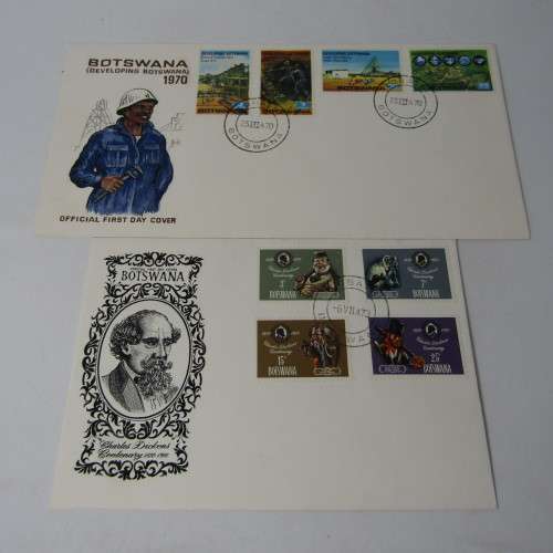 Lot of 10 Botswana First Day Covers dated 1969 to 1973