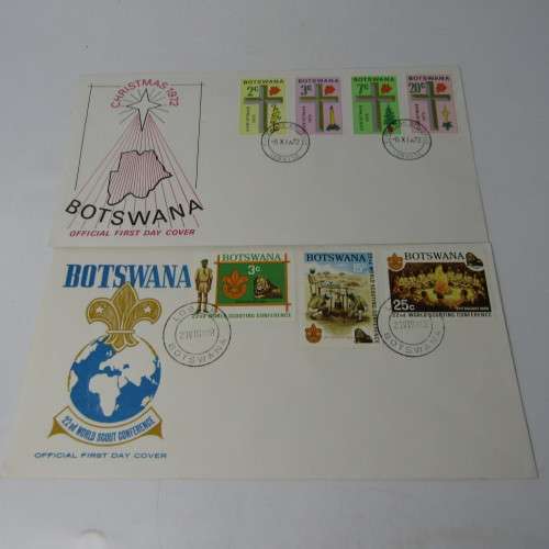 Lot of 10 Botswana First Day Covers dated 1969 to 1973