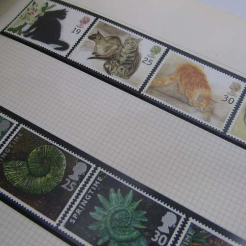 Great Britain mint stamp album from late 60`s onwards with hundreds of mint stamps