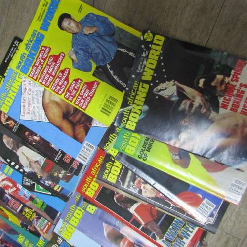 Lot of 90 South African Boxing World magazines dated between 1976 and 1989