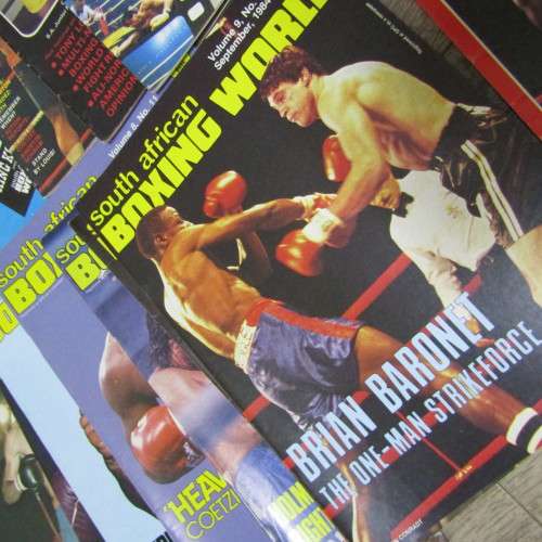 Lot of 90 South African Boxing World magazines dated between 1976 and 1989