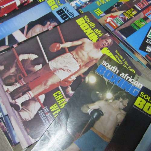 Lot of 90 South African Boxing World magazines dated between 1976 and 1989