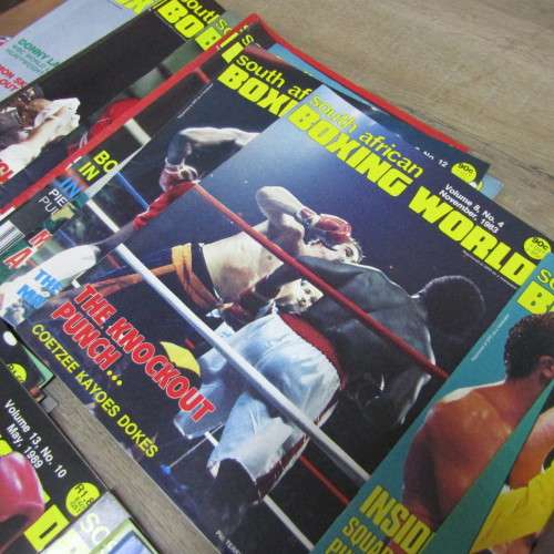 Lot of 90 South African Boxing World magazines dated between 1976 and 1989