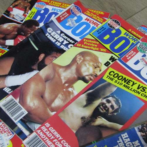 Lot of 25 World Boxing magazines dated between July 1982 to November 1987