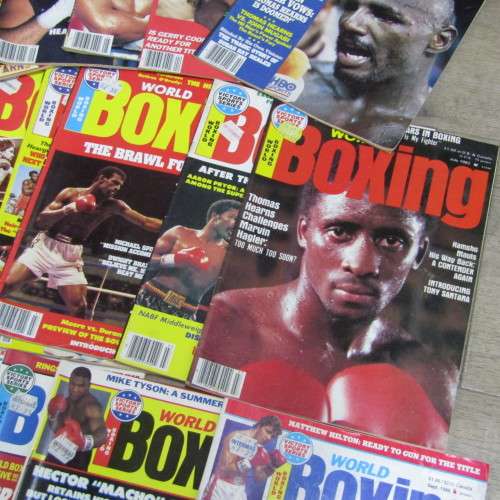 Lot of 25 World Boxing magazines dated between July 1982 to November 1987