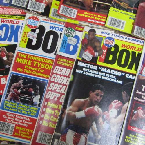 Lot of 25 World Boxing magazines dated between July 1982 to November 1987