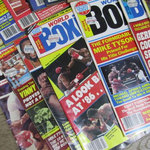 Lot of 25 World Boxing magazines dated between July 1982 to November 1987