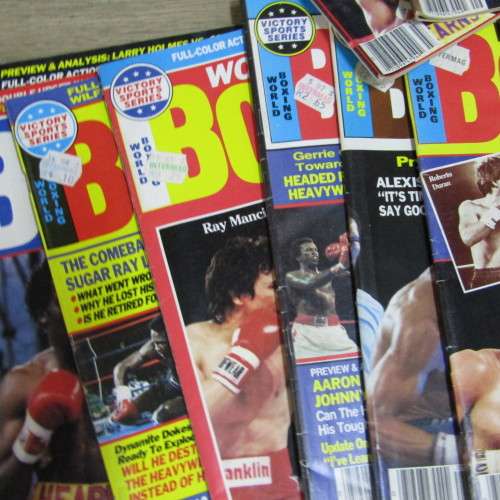 Lot of 25 World Boxing magazines dated between July 1982 to November 1987