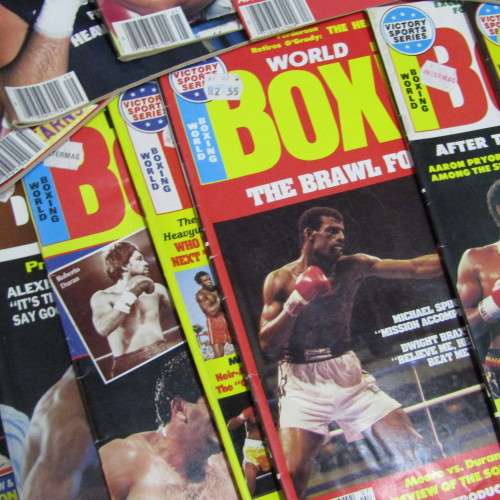 Lot of 25 World Boxing magazines dated between July 1982 to November 1987