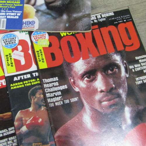 Lot of 25 World Boxing magazines dated between July 1982 to November 1987
