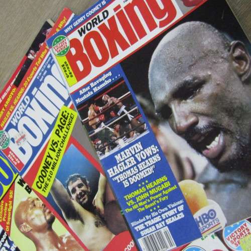 Lot of 25 World Boxing magazines dated between July 1982 to November 1987
