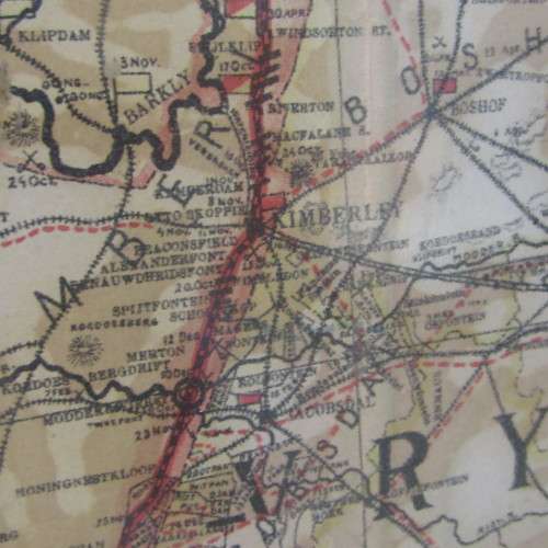 Boer War map of Zuid-Afrika showing British Troop movement used in ZAR headquarters in Pretoria