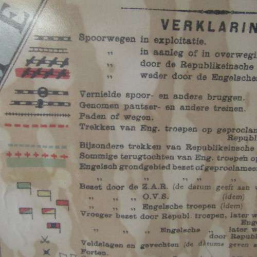 Boer War map of Zuid-Afrika showing British Troop movement used in ZAR headquarters in Pretoria
