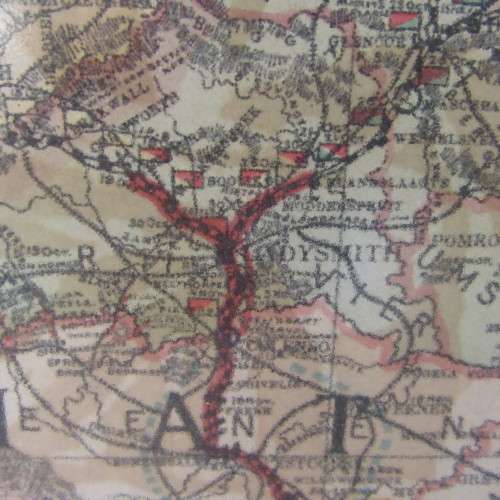 Boer War map of Zuid-Afrika showing British Troop movement used in ZAR headquarters in Pretoria