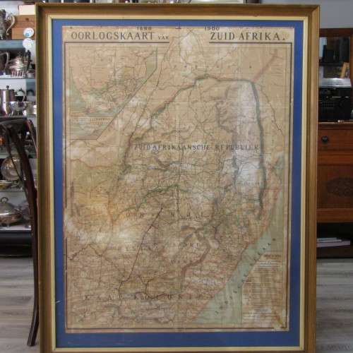 Boer War map of Zuid-Afrika showing British Troop movement used in ZAR headquarters in Pretoria