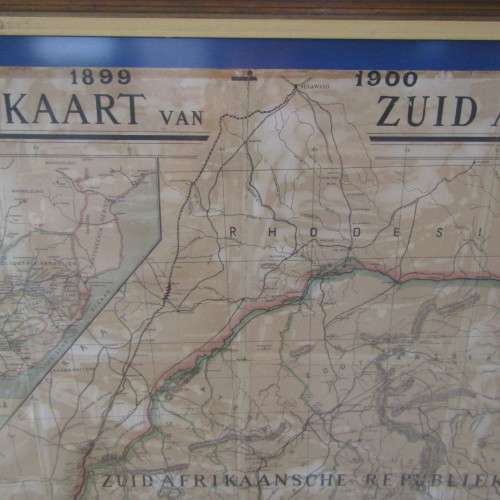 Boer War map of Zuid-Afrika showing British Troop movement used in ZAR headquarters in Pretoria