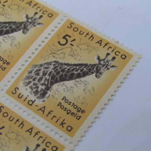 South Africa 1959-1961 Definitive issue 5 Shilling control block of 4 - no 118 with pale 4