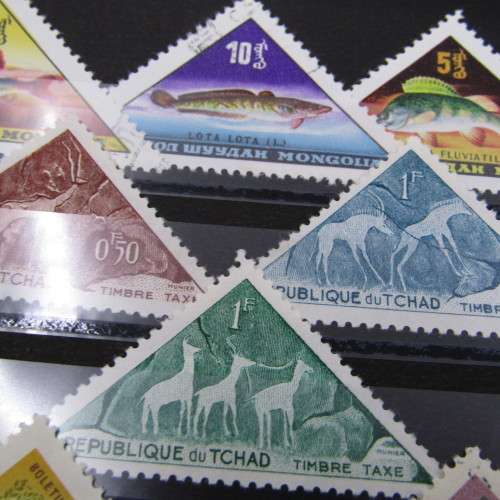 Lot of 12 Triangular stamps