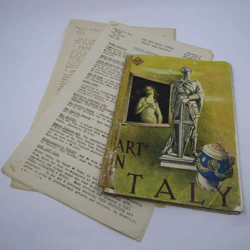 Booklet and intro sheets for tours offered to soldiers in Italy