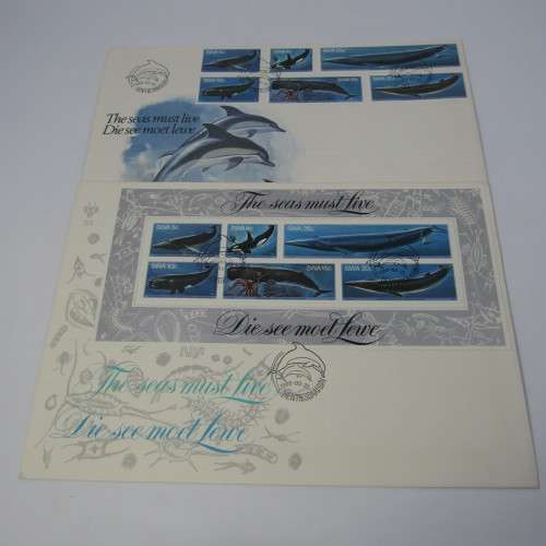 South West Africa The seas must line set of 2 unaddressed first day covers with Whales