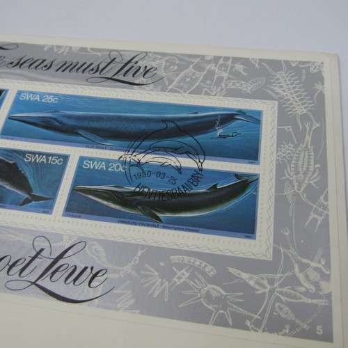 South West Africa The seas must line set of 2 unaddressed first day covers with Whales