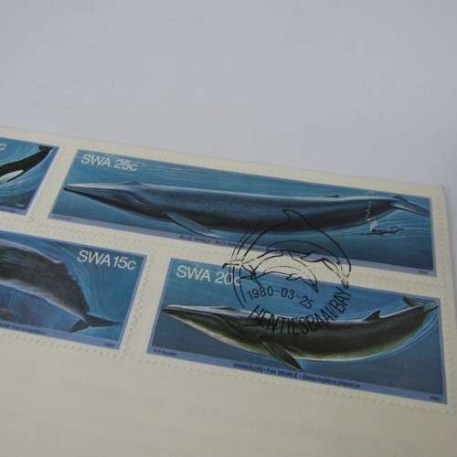 South West Africa The seas must line set of 2 unaddressed first day covers with Whales