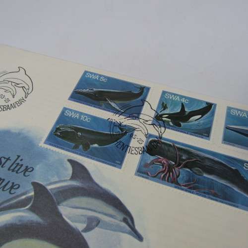 South West Africa The seas must line set of 2 unaddressed first day covers with Whales