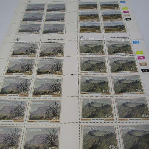 Namibia Equalization of the disabled 4 full sheets of mint stamps SACC 60,61,62,53