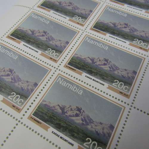 Namibia Equalization of the disabled 4 full sheets of mint stamps SACC 60,61,62,53