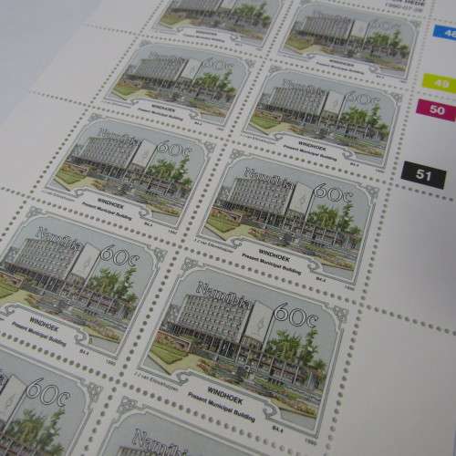 Namibia Development of Windhoek stamps - full sheets of mint stamps SACC 8,9,10,11