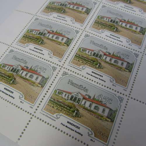 Namibia Development of Windhoek stamps - full sheets of mint stamps SACC 8,9,10,11