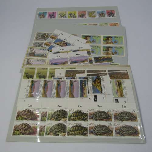 South West Africa Lot of 3 folders with about 100 SWA mint stamps