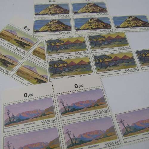 South West Africa Lot of 3 folders with about 100 SWA mint stamps