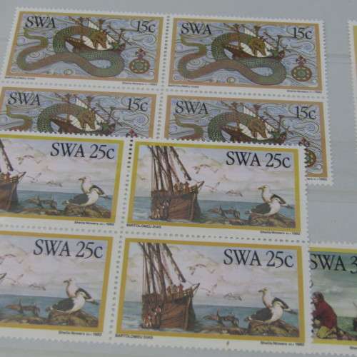 South West Africa Lot of 3 folders with about 100 SWA mint stamps