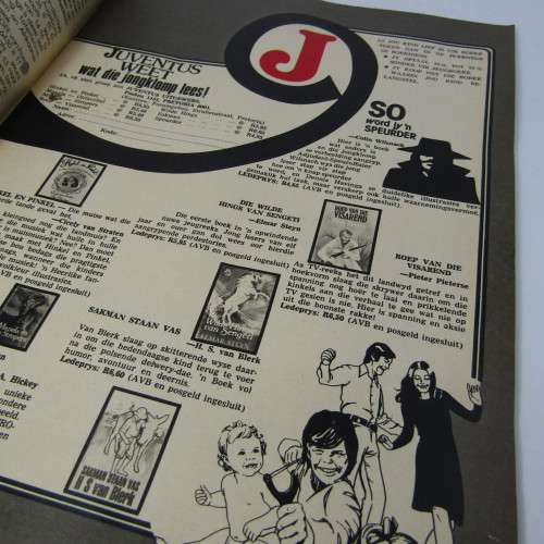Patrys magazine - Augustus 1983 - Twee Meisies wat vliegtuig bou - no center poster - punch holes