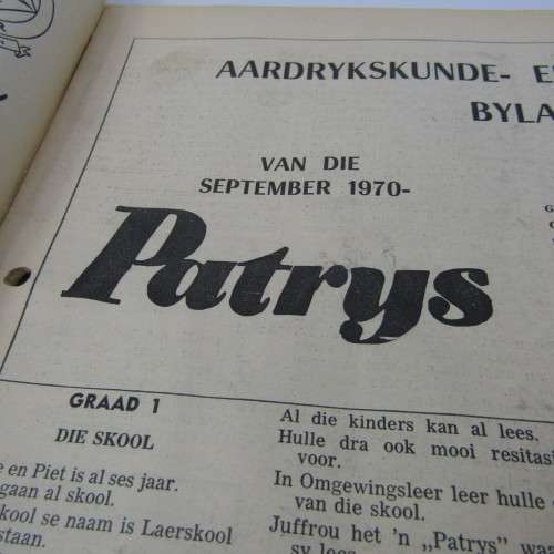 Patrys magazine - September 1970 - Laerskool uitgawe with History appendix - articles removed