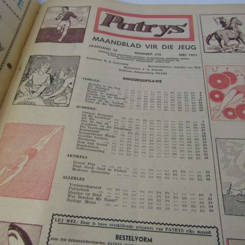 Patrys magazine - Mei 1971 - Laerskool uitgawe - pages and articles removed (pg. 15,16,17,18)