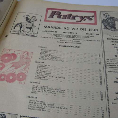 Patrys magazine - Maart 1971 - Hoerskool uitgawe - small article on page 21 removed - punch holes