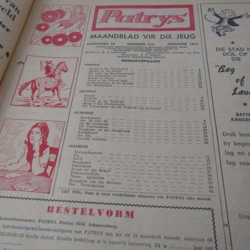 Patrys magazine - Januarie 1971 - Hoerskool uitgawe - articles removed and pages 17/18/19/20