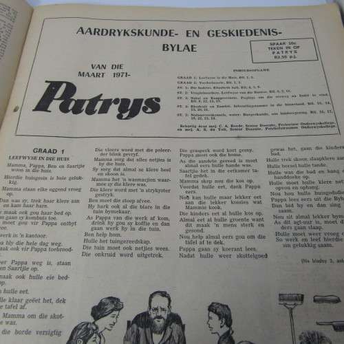 Patrys magazine - Maart 1971 - Laerskool uitgawe with History appendix - articles removed - punch ho
