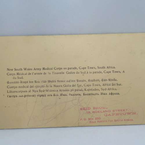 Boer War stereoscope card #10 New South Wales Army Medical Corps on parade, Cape Town