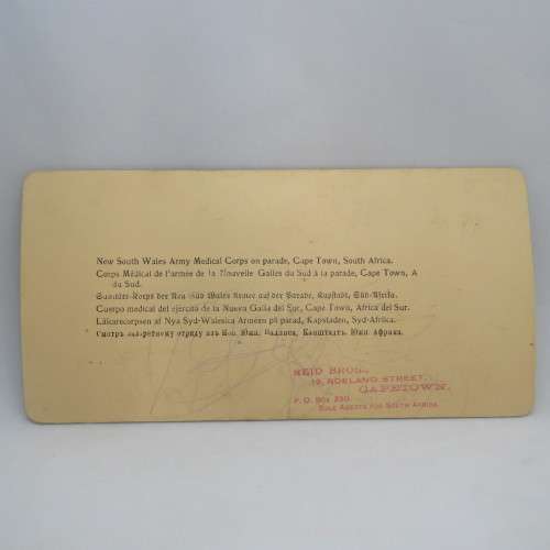 Boer War stereoscope card #10 New South Wales Army Medical Corps on parade, Cape Town