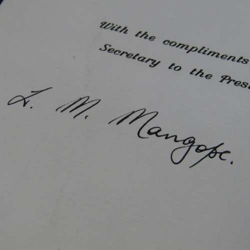 Signed commemorative photo booklet of Lucas Mamgope. Leader of Bantutstan Bophuthatswana
