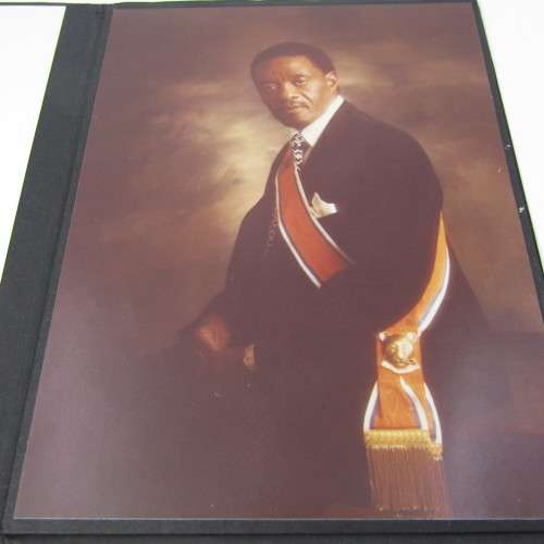 Signed commemorative photo booklet of Lucas Mamgope. Leader of Bantutstan Bophuthatswana
